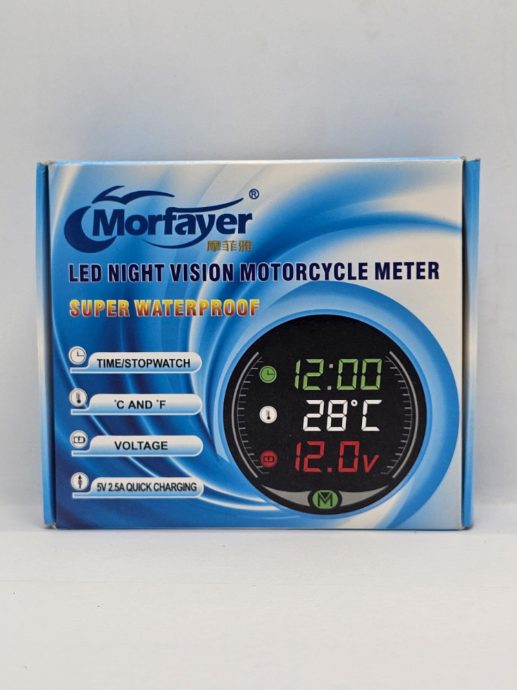 MORFAYER LED NIGHT VISION MOTORCYCLE VOLT METER
